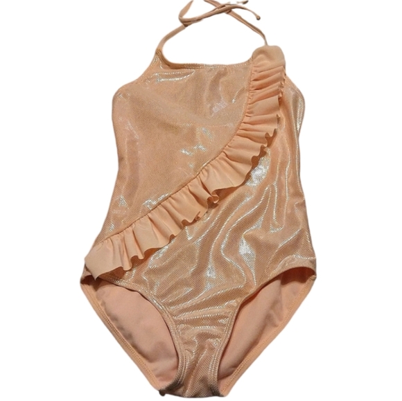 Cat & Jack pink shimmery bathing suit size 7/8 - Picture 1 of 4